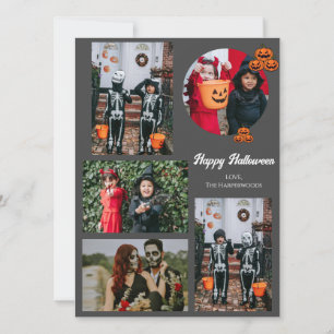 Boo pumpkin jack-o-lantern Halloween Photo Collage Holiday Card