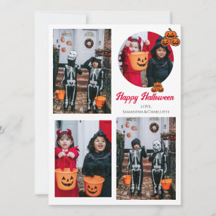 Boo pumpkin jack-o-lantern Halloween Photo Collage Holiday Card