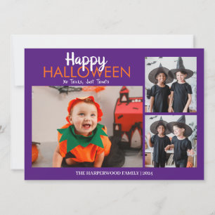 Boo pumpkin jack-o-lantern Halloween Photo Collage Holiday Card