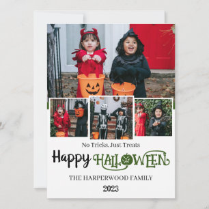 Boo pumpkin jack-o-lantern Halloween Photo Collage Holiday Card