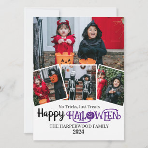 Boo pumpkin jack-o-lantern Halloween Photo Collage Holiday Card