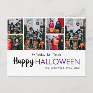 Boo pumpkin jack-o-lantern Halloween Photo Collage Holiday Postcard