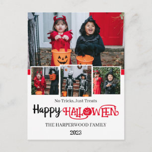 Boo pumpkin jack-o-lantern Halloween Photo Collage Holiday Postcard