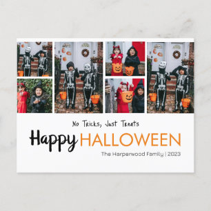 Boo pumpkin jack-o-lantern Halloween Photo Collage Holiday Postcard