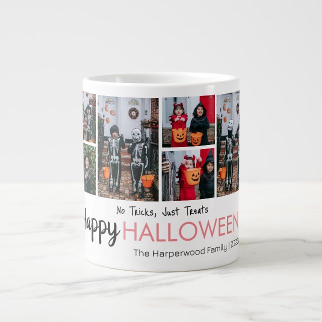 Boo pumpkin jack-o-lantern Halloween Photo Collage Large Coffee Mug (Front)