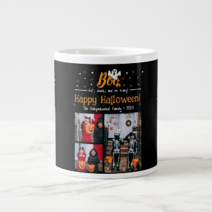 Boo pumpkin jack-o-lantern Halloween Photo Collage Large Coffee Mug
