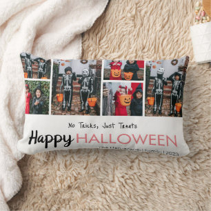 Boo pumpkin jack-o-lantern Halloween Photo Collage Lumbar Cushion