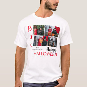 Boo pumpkin jack-o-lantern Halloween Photo Collage T-Shirt