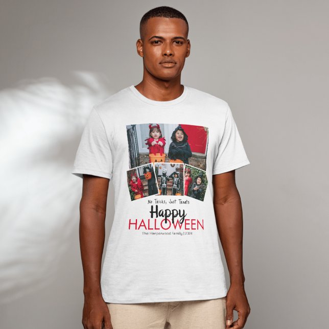 Boo pumpkin jack-o-lantern Halloween Photo Collage T-Shirt (Creator Uploaded)