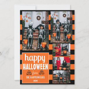 Boo pumpkin jack-o-lantern happy Halloween 5 Photo Holiday Card