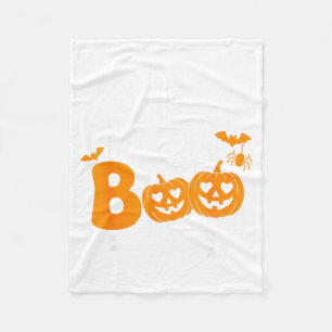 Boo Pumpkin Matching Couple Halloween Men Women Fleece Blanket