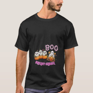 Boo Pumpkin Pink Ribbon Funny Breast Cancer Hallow T-Shirt