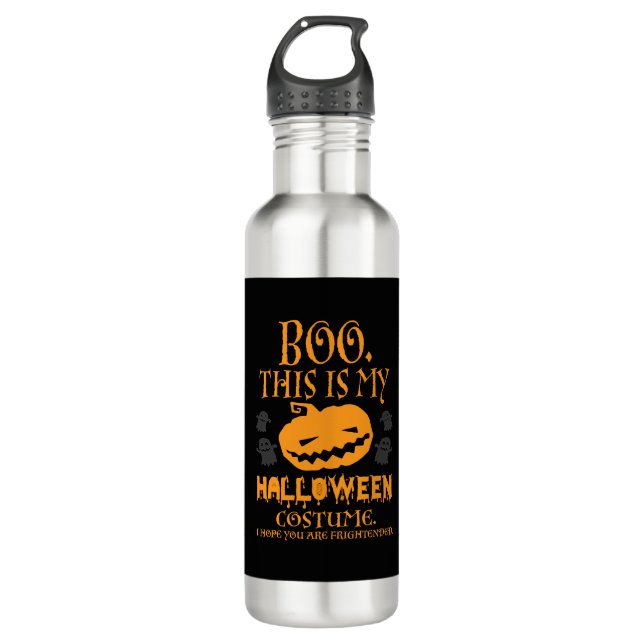 Boo Pumpkin Sarcastic Funny Halloween Costume 710 Ml Water Bottle (Front)