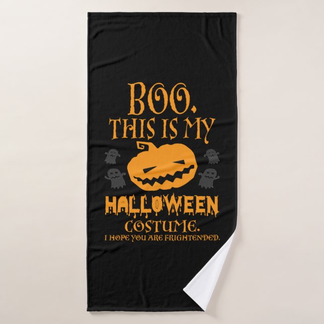 Boo Pumpkin Sarcastic Funny Halloween Costume Bath Towel (Bath Towel)