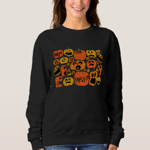 Boo Pumpkins Fall Vibes  Jack O Lantern Halloween Sweatshirt