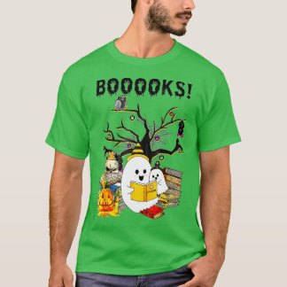Boo Read Books Library Funny Booooks Ghost Hallowe T-Shirt