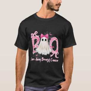 Boo Scare Away Breast Cancer Halloween Lace Ghost T-Shirt