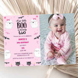 Boo Second Birthday Our Little Boo Is Turning Two Invitation