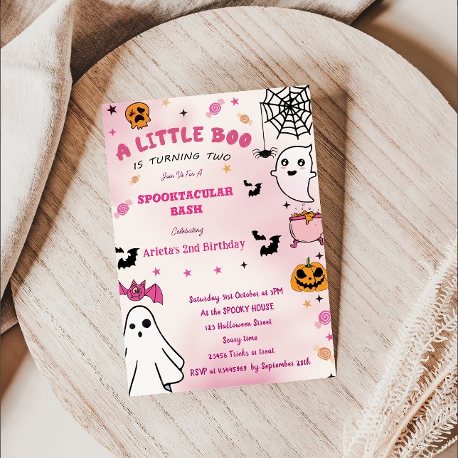 Boo Second Birthday  Our Little Boo Is Turning Two Invitation (Creator Uploaded)