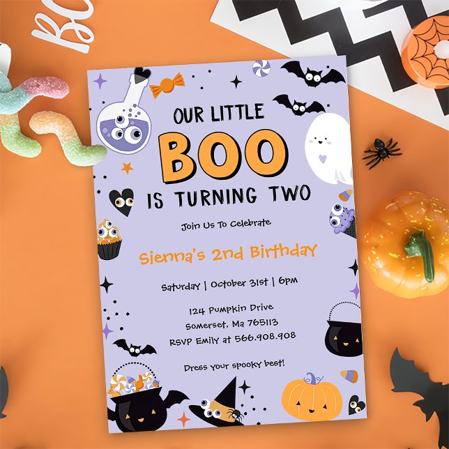 Boo Second Birthday Our Little Boo Is Turning Two Invitation (Creator Uploaded)