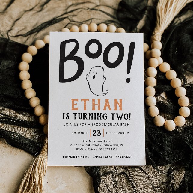 Boo! Second Birthday Party Halloween Invitation (Creator Uploaded)