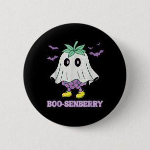 Boo-Senberry Boysenberry Ghost Spooky Funny 6 Cm Round Badge