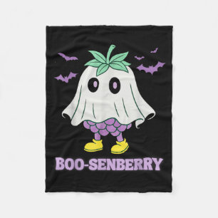 Boo-Senberry Boysenberry Ghost Spooky Funny Fleece Blanket