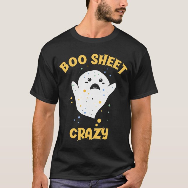 Boo Sheet Crazy  Baby Ghost  Halloween T-Shirt (Front)