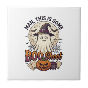 Boo Sheet Ghost Pumpkin Halloween Moon Cauldron Tile