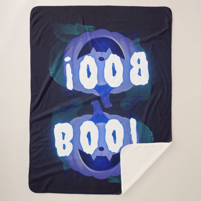 Boo!  sherpa blanket (Front)