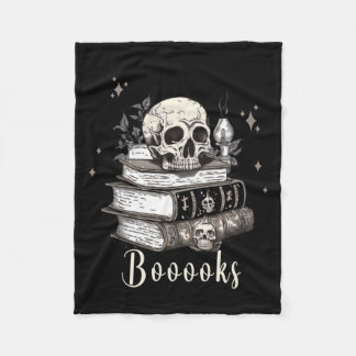 Boo Skeleton Skull Books Halloween Women School Fleece Blanket