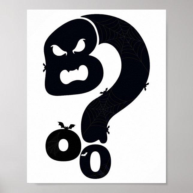 Boo Skull Question Mark  Poster (Front)