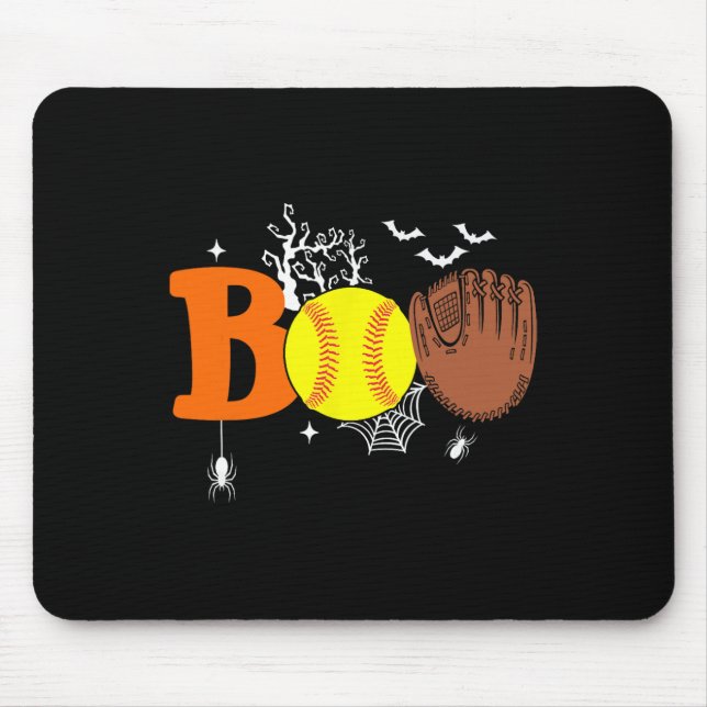 Boo Softll Halloween Spooky Halloween Softll Playe Mouse Pad (Front)
