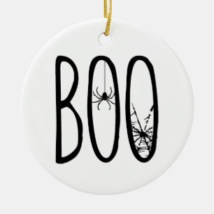 Boo Spider & Spiderweb Spooky Eerie Halloween Ceramic Tree Decoration