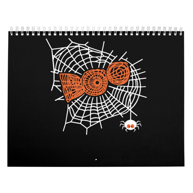 Boo Spider Web Funny Cute Spider Web Graphic Calendar (Cover)