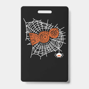 Boo Spider Web Funny Cute Spider Web Graphic ID Badge