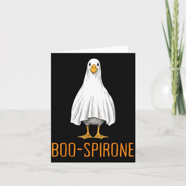 Boo-spirone Duck Ghost Pharmacy Halloween Card (Front)