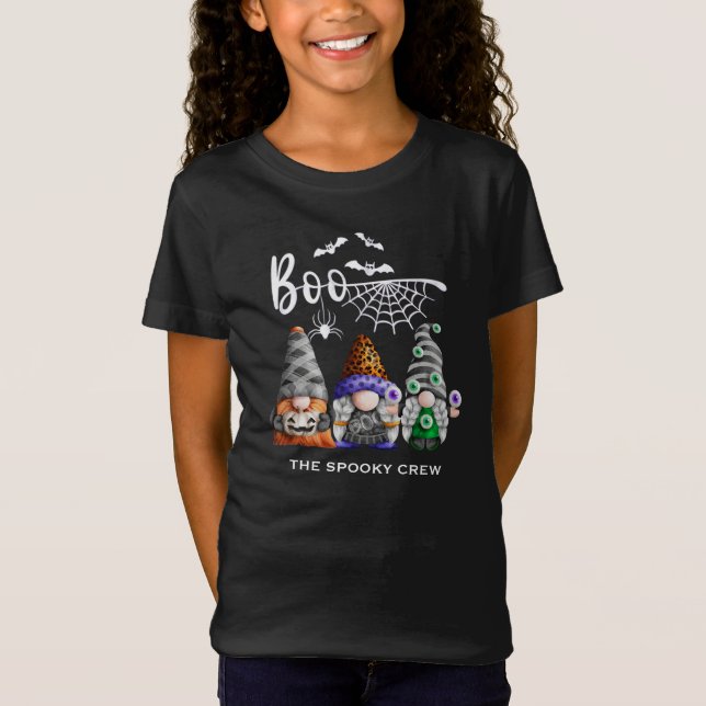 Boo Spooky Crew Halloween Gnomes T-Shirt (Front)