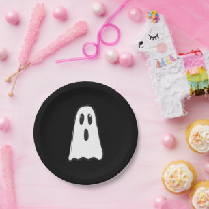BOO! Spooky Cute Ghost Halloween Costume Party Paper Plate