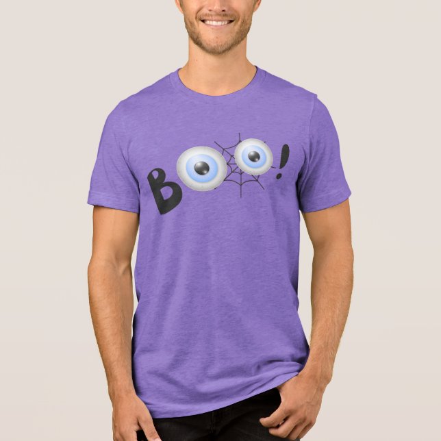 Boo Spooky Eyeballs | Halloween Tri-Blend Shirt (Front)