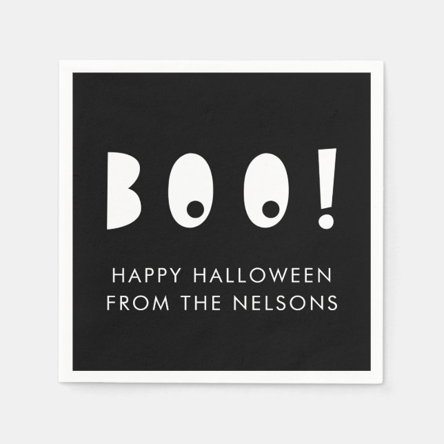 Boo Spooky Eyes Personalised Halloween Napkin (Front)