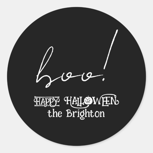 Boo spooky Halloween Classic Round Sticker (Front)