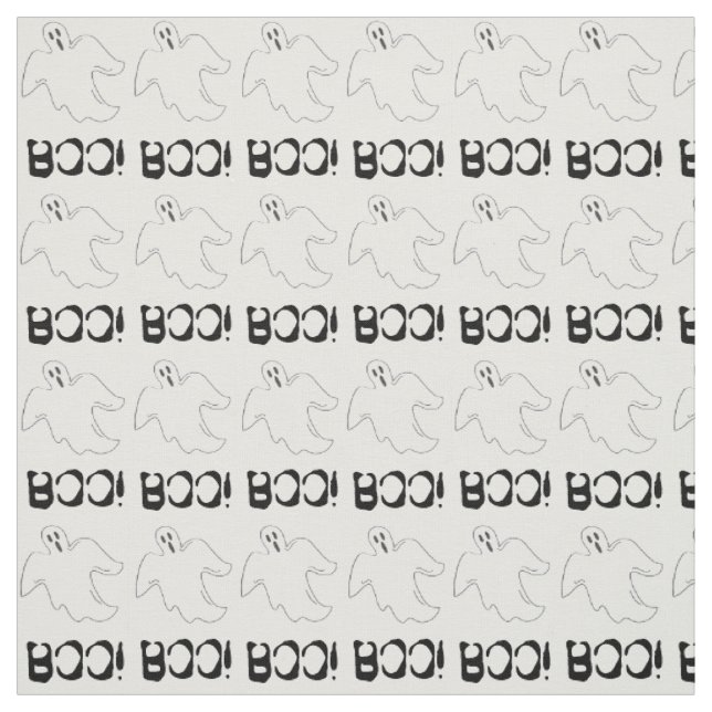 Boo! Spooky Halloween Ghost Haunted House Fabric (Swatch)