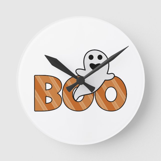 BOO Spooky Halloween Round Clock (Front)