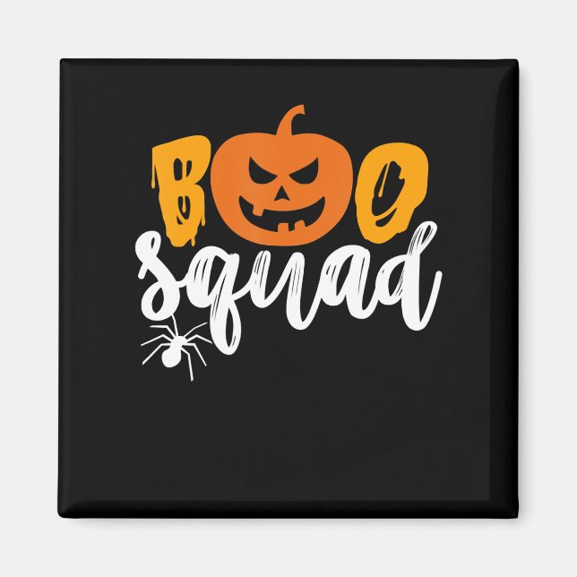 Boo Squad - Funny Pumpkin Spider Halloween Magnet (Front)