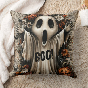 BOO-tanical Bloom: The Ghost Who Cried Autumn Cushion
