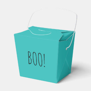 Boo teal simple typography funny cute Halloween Favour Box