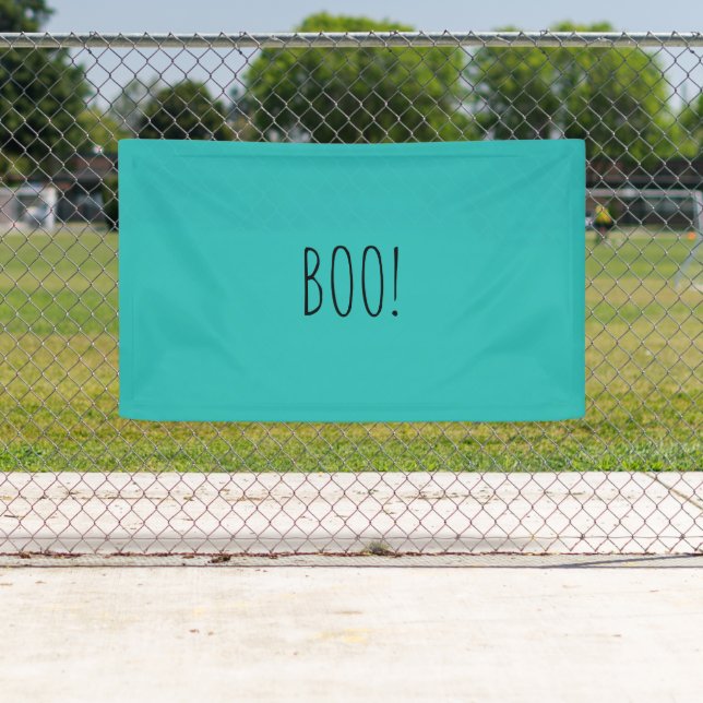Boo teal  spooky minimalist Halloween backdrop Banner (Insitu)