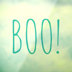 Boo teal spooky typography funny cute Halloween
