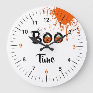 Boo team funny Halloween Large Clock
